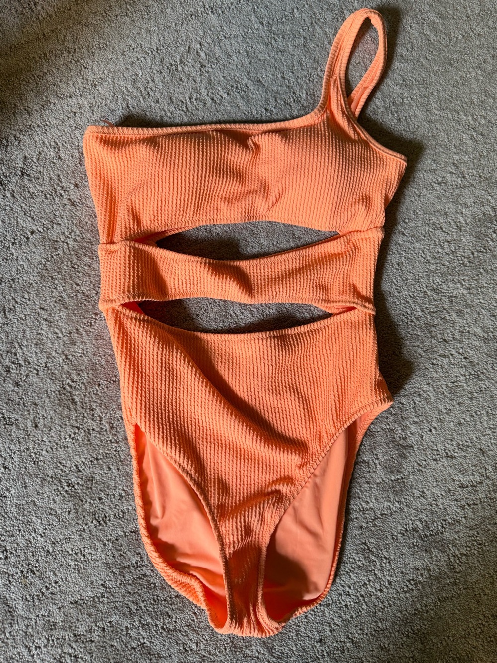 NWT Orange Aerie One Shoulder Cut Out One Piece Bathing Suit